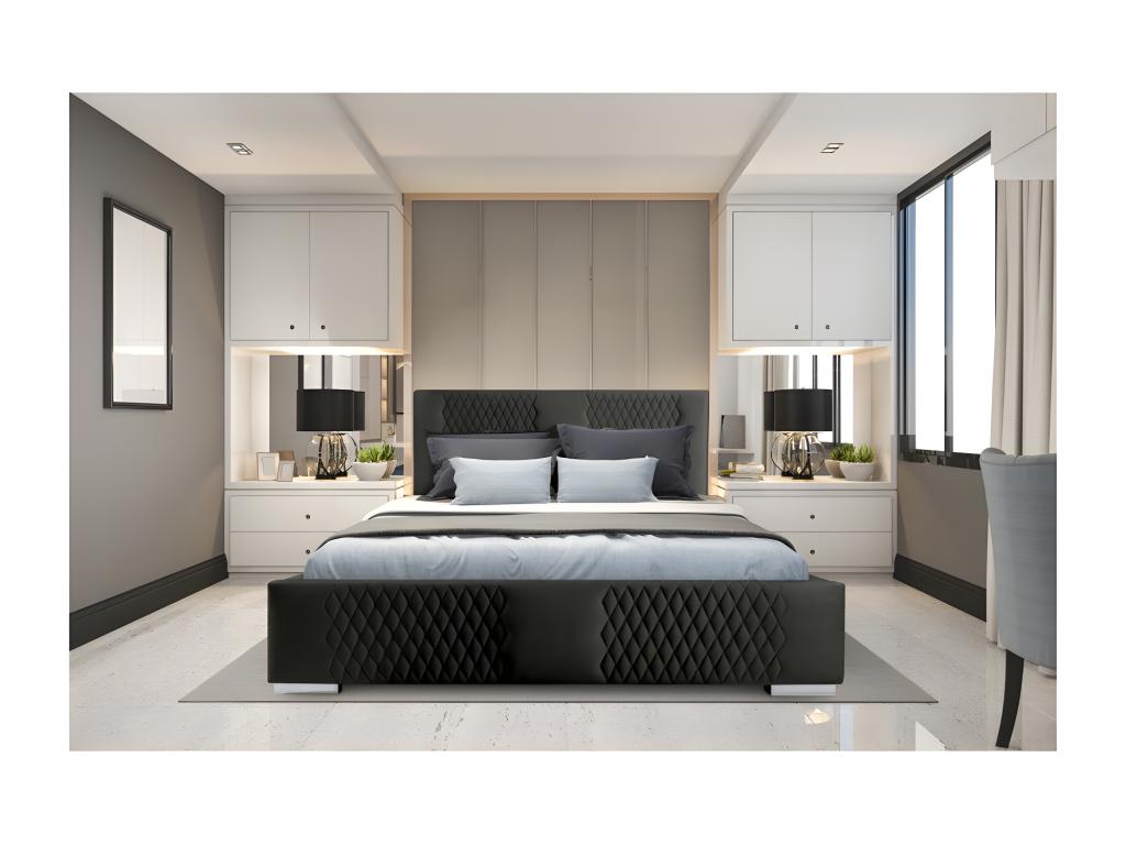 Letto contenitore 160x200 coloris nero - Collezione Mobenze EKLD84708