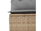 Set da giardino con cuscini 4 pezzi in resina intrecciata beige QILD73754