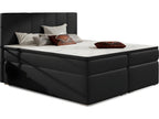Ensemble boxspring complet Testiera sommiers Materasso surmatelas Mobenze - simili cuir nero - 160x200 cm ZIZK18445