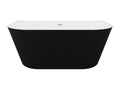 Vasca da bagno semi îlot striée - 206 L - 149x75x58 cm - Nero opaco - Acrilico - Mobenze WSSD73023