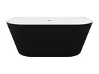 Vasca da bagno semi îlot striée - 206 L - 149x75x58 cm - Nero opaco - Acrilico - Mobenze WSSD73023
