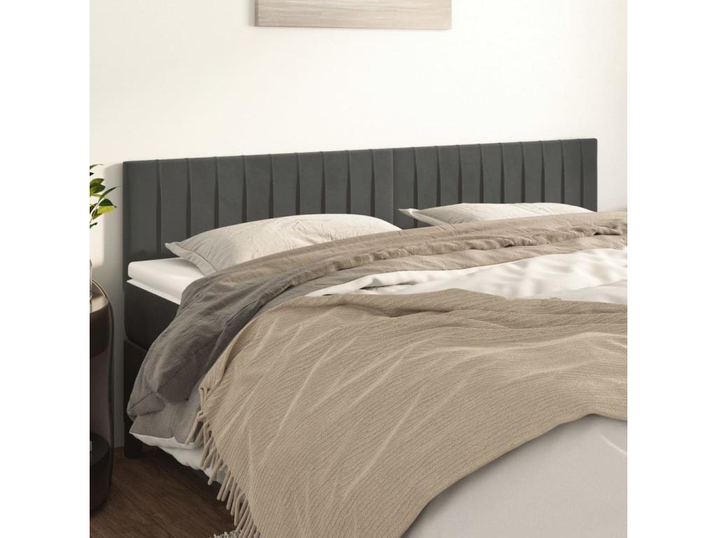Letto in velluto grigio, 90 x 5 x 78 cm