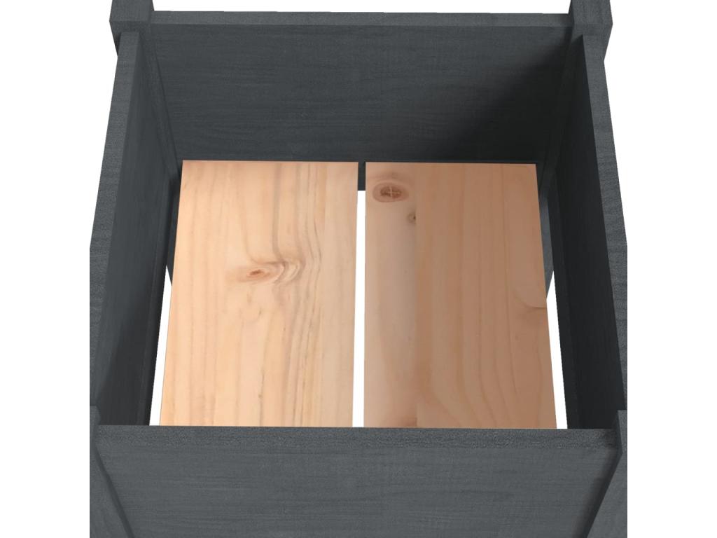 Giardiniere da esterno 2 pezzi Grigio 40x40x70cm Bois de pin massif GXEO08443