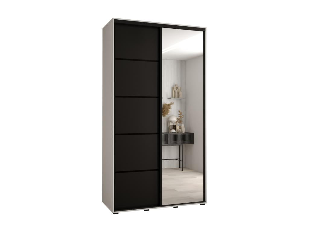ARMOIRE Mobenze 5 À PORTES COULISSANTES 235.2/140/45 2 porte Bianco/Nero/Nero QQUI07005