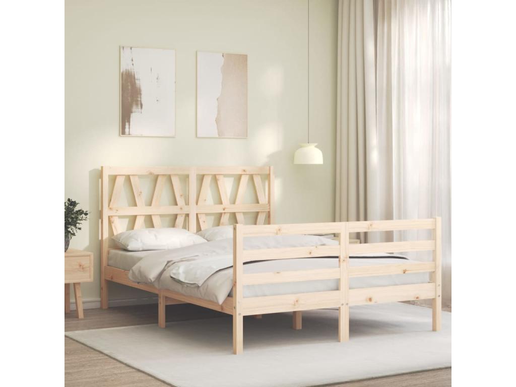 Struttura letto con testiera petit double Mobenze massif KSDU46396