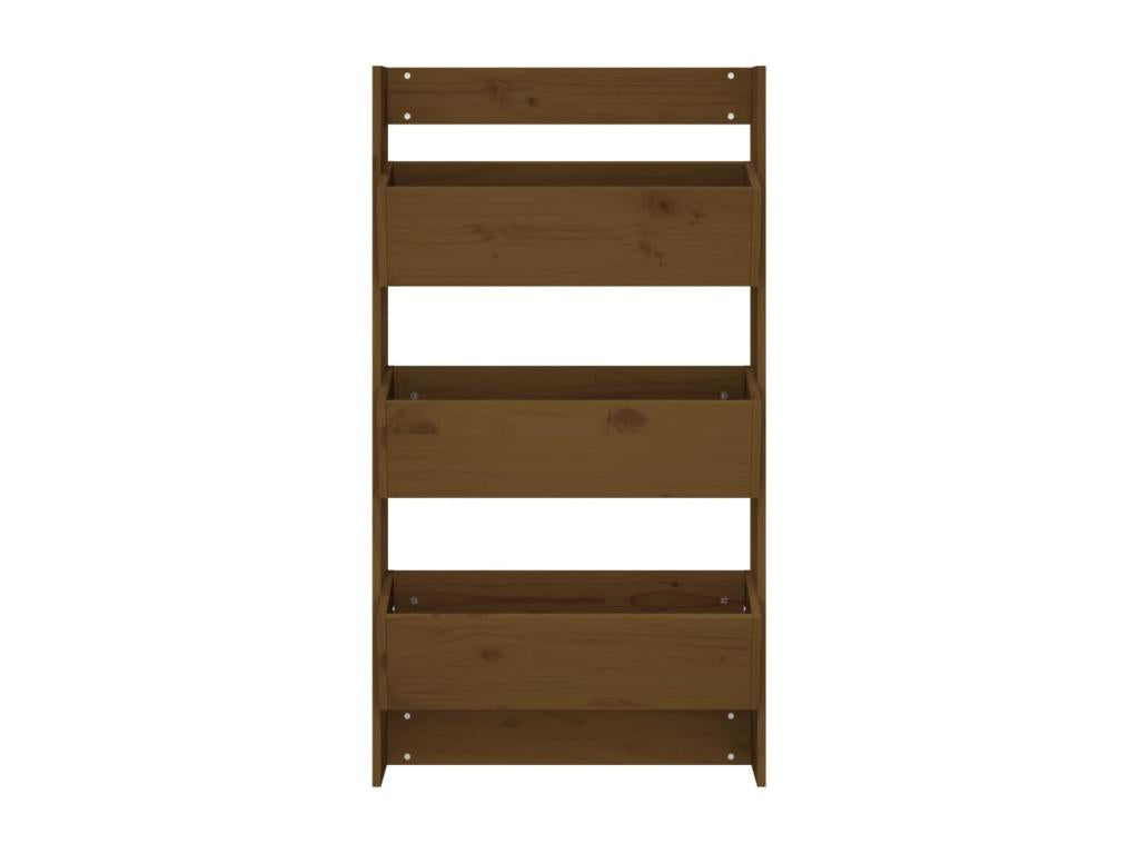 Jardinière murale 3 livelli 60x18.5x110 cm brun miel pin massif KZTZ72951