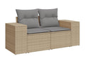 Set da giardino con cuscini 6 pezzi in resina intrecciata beige JZRN83328