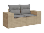 Set da giardino con cuscini 6 pezzi in resina intrecciata beige JZRN83328
