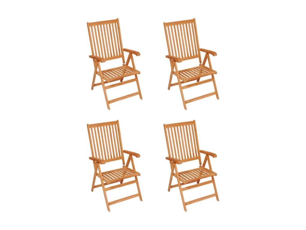 Sedie de jardin 4 pz con coussins antracite Mobenze de teck FVFW64820