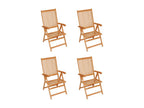 Sedie de jardin 4 pz con coussins antracite Mobenze de teck FVFW64820