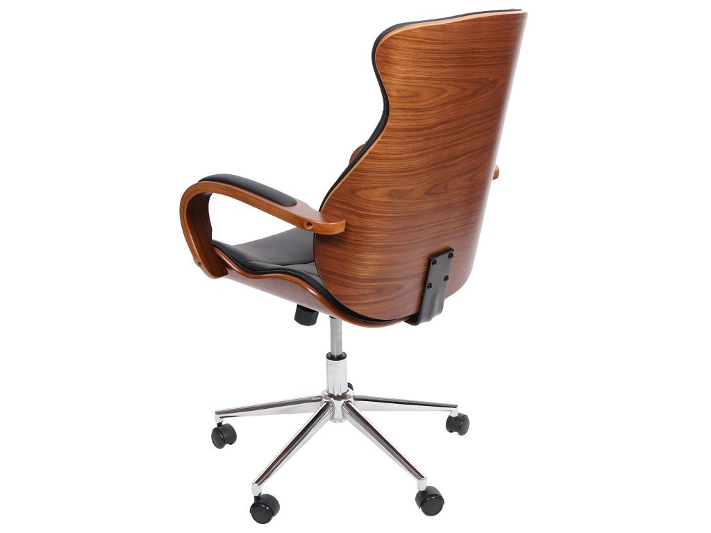 Sedia da ufficio Mobenze-H39 pivotante fauteuil Mobenze courbé aspetto noyer similicuir - nero COLW33177