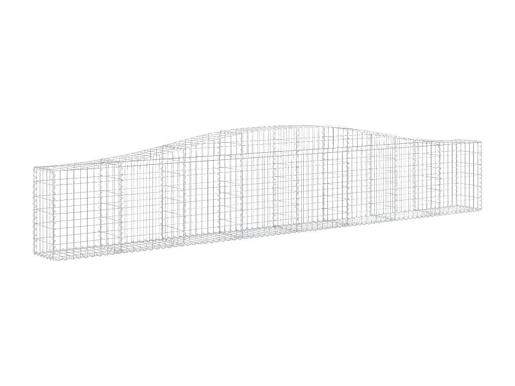 Panieri a gabbioni archi 6 pezzi 400x30x60/80 cm Ferro zincato DJNR97267