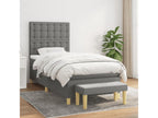 Lit à sommier tapissier et Materasso Grigio foncé 90x190 cm Tessuto AEZJ24239