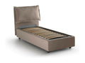 Lit simple Luxameub Letto contenitore con rivestimento in tessuto Made in Italy apertura laterale adatta per materasso 80x190 cm tourterelle grigio OGOK88706