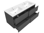 Ensemble meubles Salle de Bain 120 cm doppia vasca colonne specchio LED Antracite ZUGS11912