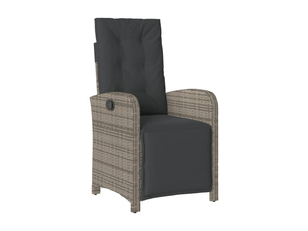 Sedia in vimini intrecciato in resina grigia