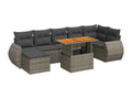 Set di mobili da esterno in vimini intrecciato in resina grigia - dlz1766571363980