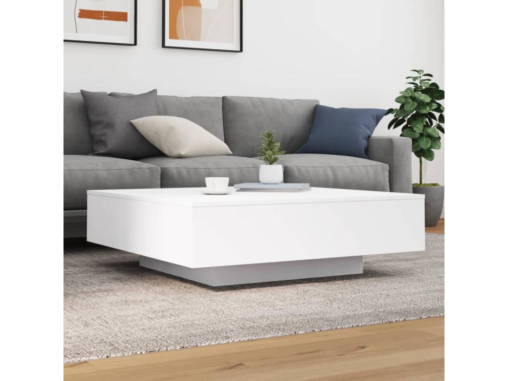 Tavolo basso bianco 100x100x31 cm Mobenze d'ingénierie IMNF05576