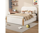 Letto in tessuto bianco, 140 x 200 cm