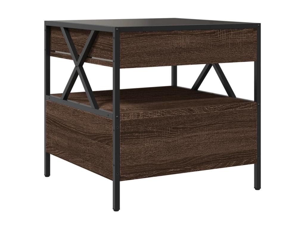 Tavolo basso con LED Mobenze chêne marrone 50x50x51 cm ERFB50386