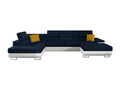Divano d'angolo Mobenze 190 Blu Fonction de couchage bedding box 345x202x71cm TZUA14150