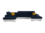 Divano d'angolo Mobenze 190 Blu Fonction de couchage bedding box 345x202x71cm TZUA14150