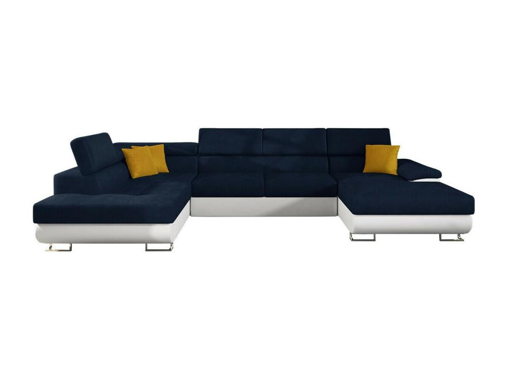 Divano d'angolo Mobenze 190 Blu Fonction de couchage bedding box 345x202x71cm TZUA14150