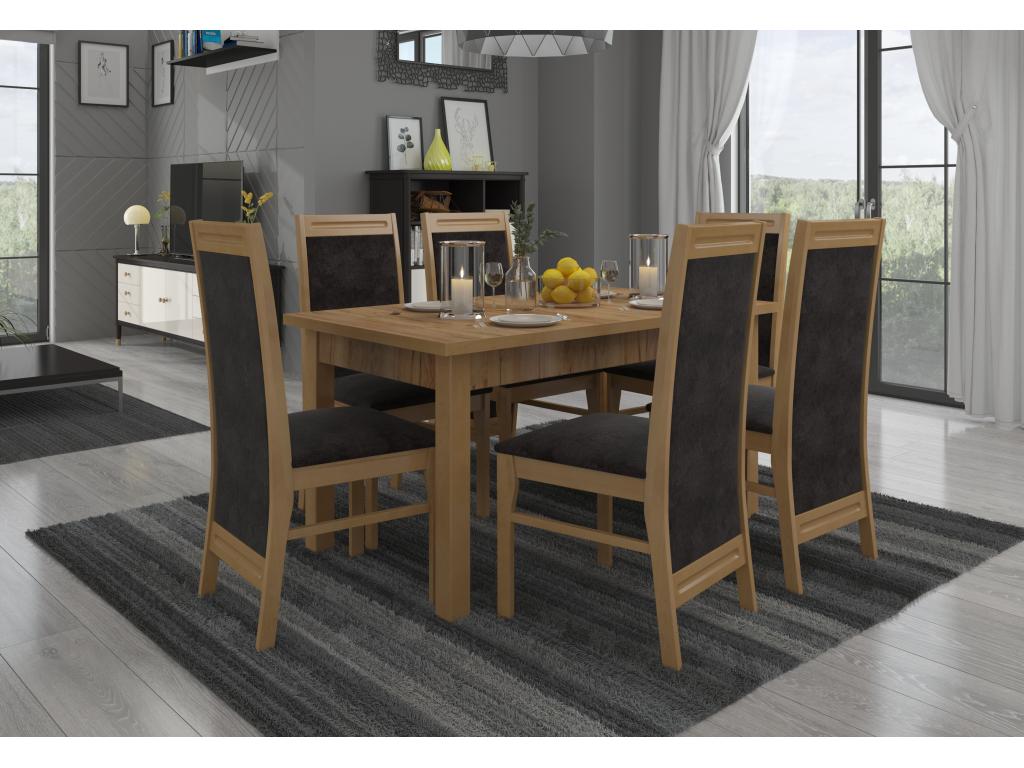 Sedia in legno di calore naturale e tessuto Luxameub-Tissu 27127 ZAPH98507