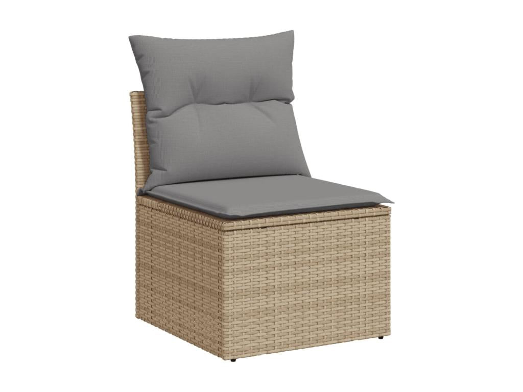 Set da giardino con cuscini 9 pezzi Mobenze beige resina intrecciata ITQE65441