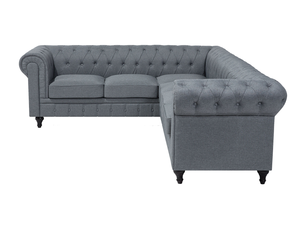 Divano ad angolo gauche in tessuto grigio Housse Amovible Assise Large Luxameub UZUK82468