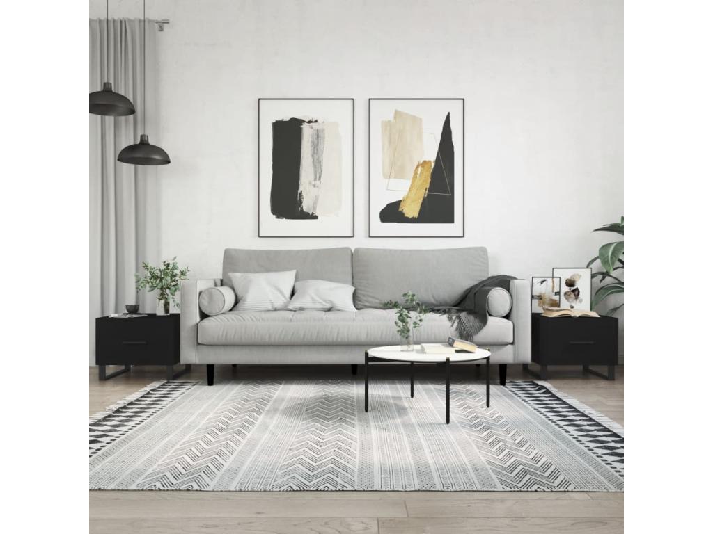 Tavoli bassi 2 pz nero 50x50x40 bois d'ingénierie COIM87094