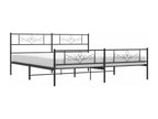 Struttura letto in metallo con testiera-pied de lit nero 193x203 VMZO49720