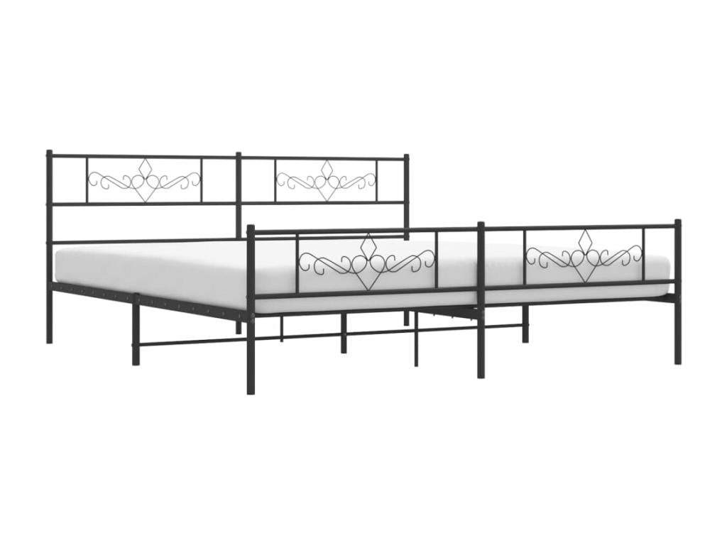 Struttura letto in metallo nero, 193 x 203 cm - dlz1766571316408