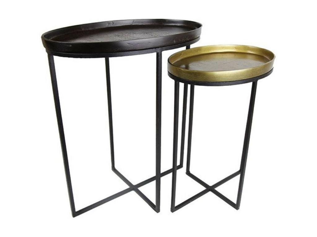 Luxameub Plateau Set mobile da 2 pezzi Luxameub Nero - Luxameub JCOQ91721
