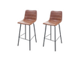 Set di 2 tabourets de bar Mobenze effet cuir - Acajou - L 44 x P 53 x H 92 cm ZTIV40826