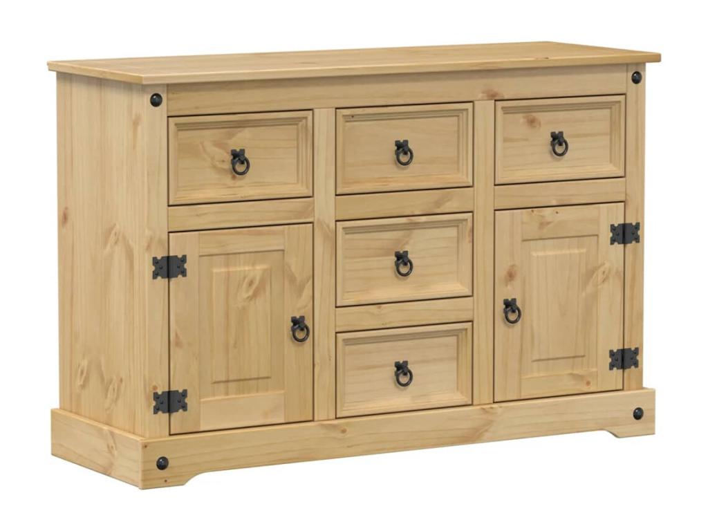 Credenza in legno di pino beige, 115 x 40 x 76 cm