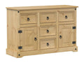 Credenza in legno di pino beige, 115 x 40 x 76 cm