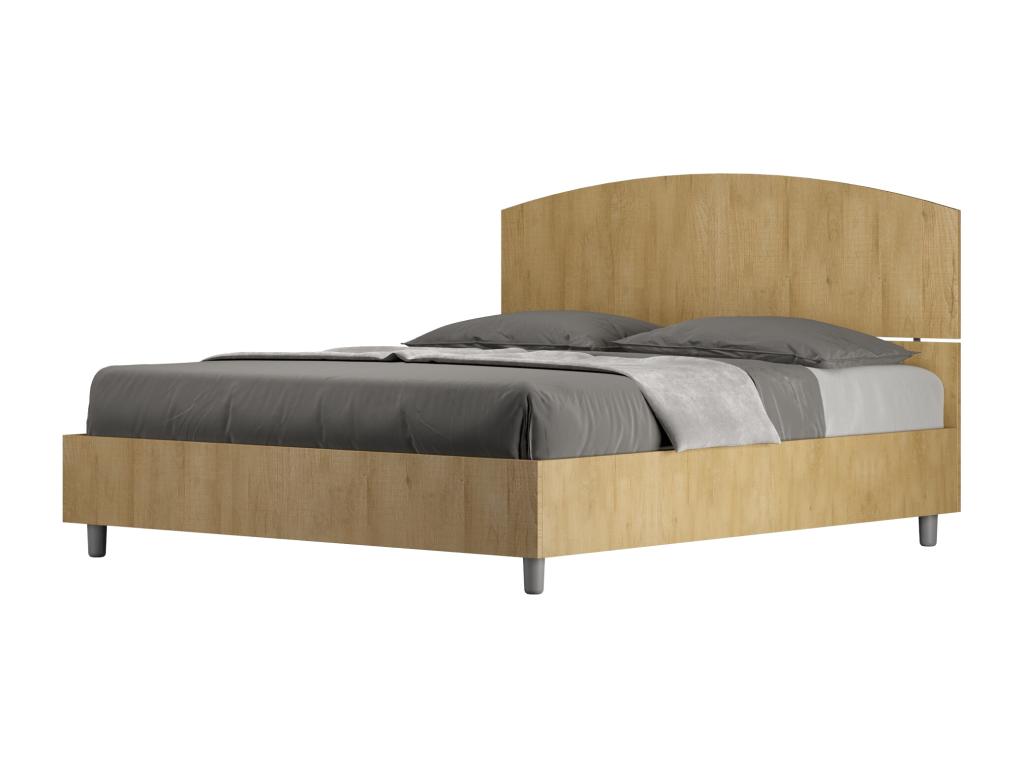 Letto in legno di rovere marrone, 160 x 200 cm