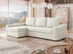 Divano d'angolo Mobenze 107 Bianco Fonction de couchage bedding box 253x148x88cm JQAG62734