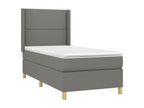 Sommier tapissier con materasso et LED Grigio foncé 80x200cm Tissu MJDM47710