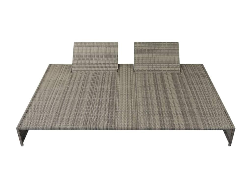 Set di mobili da esterno in vimini intrecciato in resina grigia - dlz1766571232019