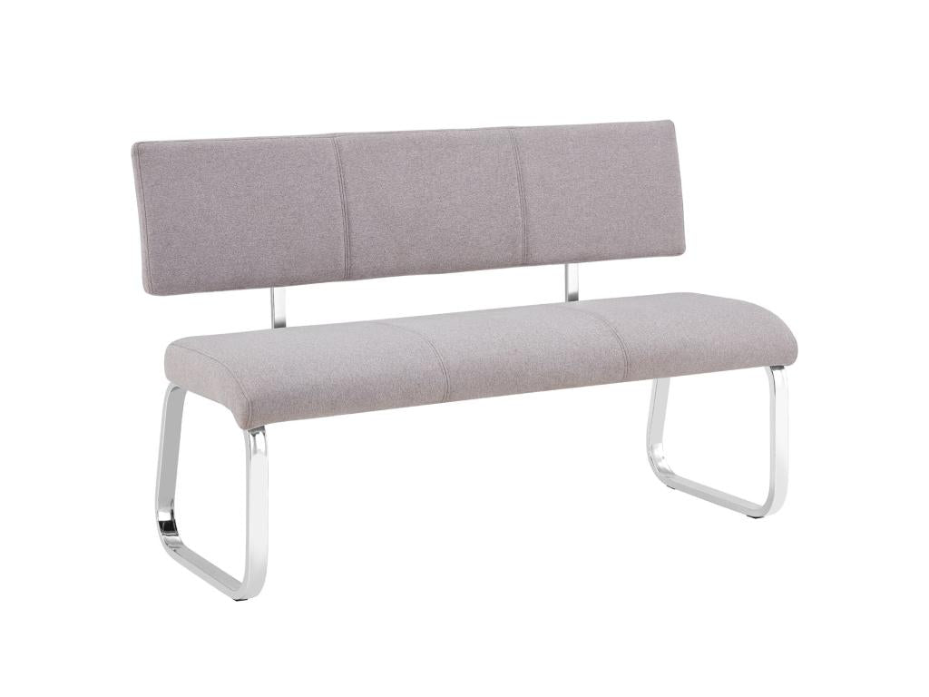 Banc design Mobenze siège con divanetto a 3 posti in piètement cromato e dossier au revêtement in tessuto grigio YHUX73545
