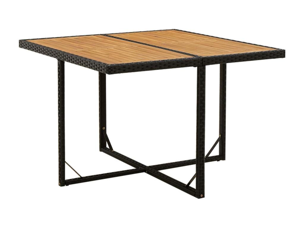 Set di mobili da pranzo da giardino e coussins 5 pezzi in resina intrecciata Nero IQSR24432