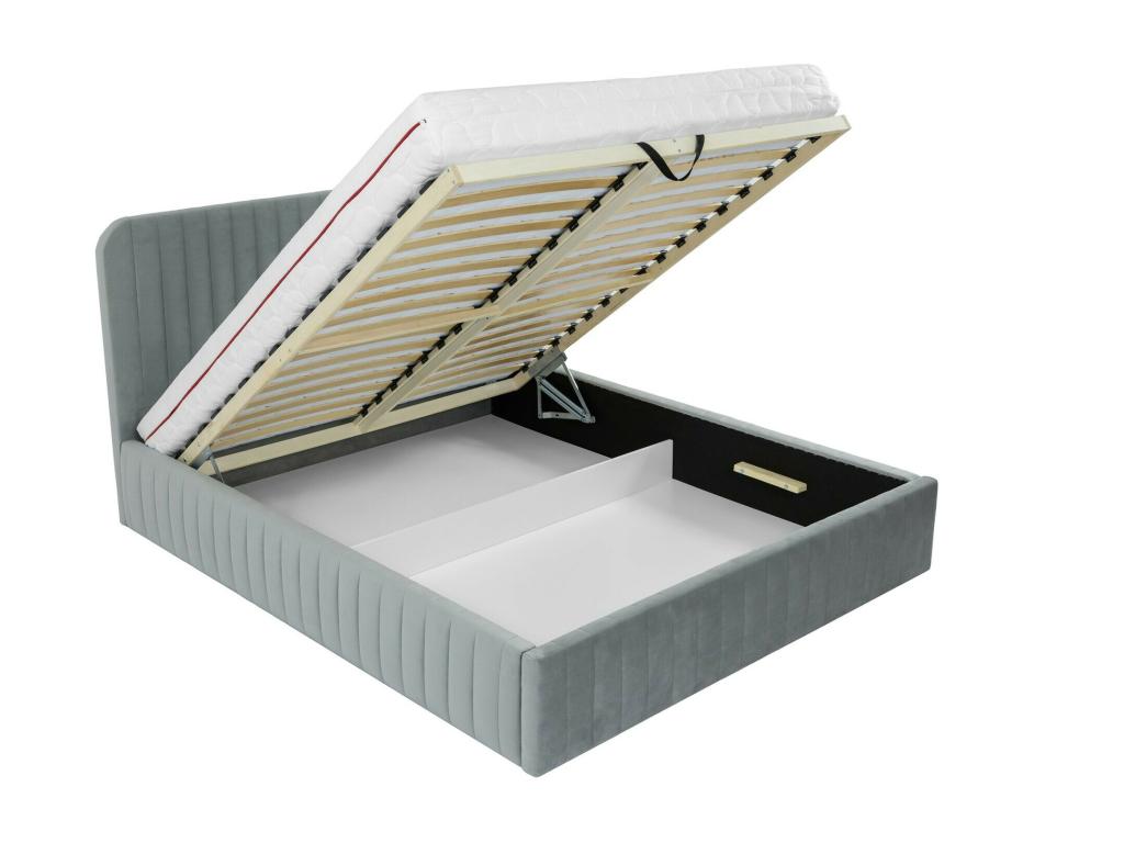 Lit Luxameub 108 Double Grey 180x200 Tapisserie Sommier à Luxameub 191x212x106cm CAIP64469
