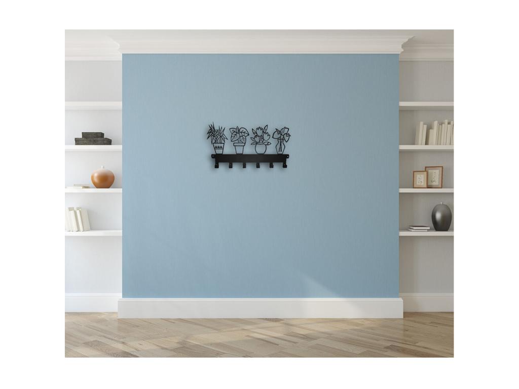 Porte-Manteau Murale Mobenze 14 Nero 65x1,5x40 cm Mobenze EFZH43929