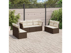 Set da giardino con cuscini 7 pezzi in resina intrecciata color marrone WIIC86615