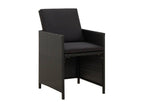 Set di mobili da pranzo da giardino e coussins 5 pezzi in resina intrecciata Nero IQSR24432